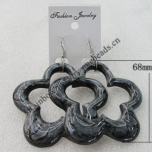 Resin Earring，Flower 68mm, Sold by Group 