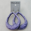 Resin Earring，Hollow Teardrop 76x55mm, Sold by Group 