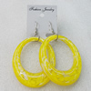 Resin Earring，Hollow Flat Oval 70x52mm, Sold by Group 