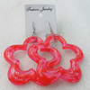 Resin Earring，Flower 68mm, Sold by Group 