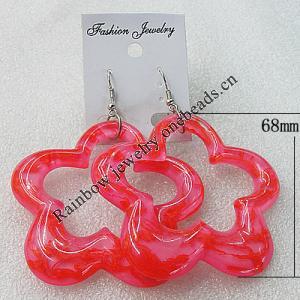 Resin Earring，Flower 68mm, Sold by Group 