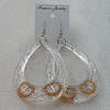 Resin Earring，Hollow Teardrop 76x55mm, Sold by Group 