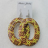 Resin Earring，Hollow Flat Oval 70x51mm, Sold by Group 