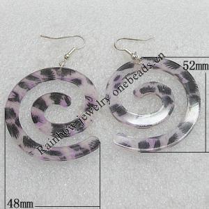 Resin Earring，48x52mm, Sold by Pair