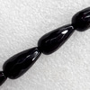 Black Agate Beads, Faceted Teardrop, 10x20mm, Hole:Approx 1mm, Sold per 16-Inch Strand