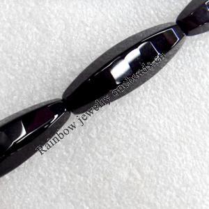 Black Agate Beads, 12x40mm, Hole:Approx 1mm, Sold per 16-Inch Strand