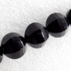 Black Agate Beads, Faceted Round, 18mm, Hole:Approx 1-1.5mm, Sold per 16-Inch Strand