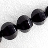 Black Agate Beads, Faceted Round, 16mm, Hole:Approx 1-1.5mm, Sold per 16-Inch Strand