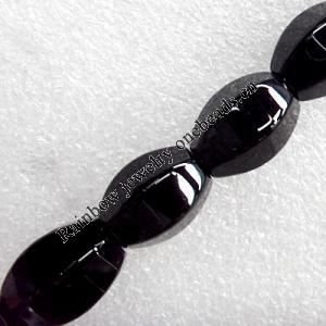 Black Agate Beads, Faceted Oval, 12x6mm, Hole:Approx 1mm, Sold per 16-Inch Strand