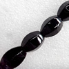 Black Agate Beads, Faceted Oval, 12x6mm, Hole:Approx 1mm, Sold per 16-Inch Strand