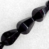 Black Agate Beads, Faceted Teardrop, 13x18mm, Hole:Approx 1mm, Sold per 16-Inch Strand