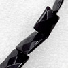 Black Agate Beads, Faceted Rectangle, 10x14mm, Hole:Approx 1mm, Sold per 16-Inch Strand