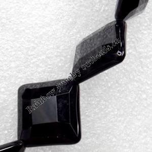 Black Agate Beads, Faceted Diamond, 26mm, Hole:Approx 1-1.5mm, Sold per 16-Inch Strand