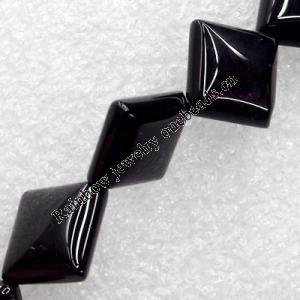 Black Agate Beads, Diamond, 16mm, Hole:Approx 1mm, Sold per 16-Inch Strand