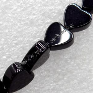 Black Agate Beads, Heart, 14x5mm, Hole:Approx 1mm, Sold per 16-Inch Strand