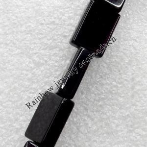Black Agate Beads, Rectangle, 10x14x5mm, Hole:Approx 1mm, Sold per 16-Inch Strand