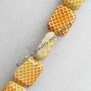 Ceramics Beads, Rectangle 34x26mm Hole:3.5mm, Sold by Bag