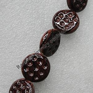 Ceramics Beads, Flat Round 21mm Hole:2.5mm, Sold by Bag