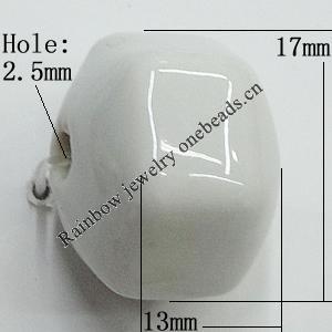 Ceramics Beads, 17x13mm Hole:2.5mm, Sold by Bag