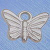 Jewelry findings, CCB plastic Pendant Platina plated, Butterfly 12x16mm , Sold by Bag 