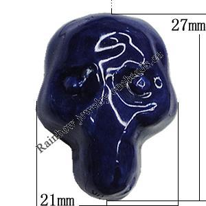 Ceramics Beads, Skeletons 27x21mm Hole:3.5mm, Sold by Bag
