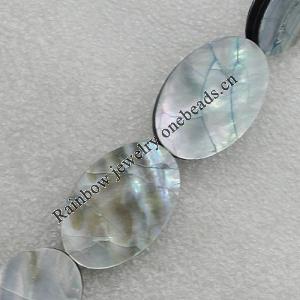 Natural Black Shell Beads, Flat Oval 30x20mm Hole:2mm, Sold by PC