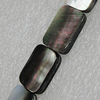 Natural Black Shell Beads, Rectangle 16x13mm Hole:1mm, Sold by Strand