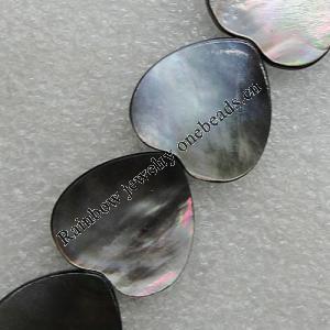 Natural Black Shell Beads, Heart 18x18mm Hole:1mm, Sold by Strand