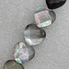 Natural Black Shell Beads, Faceted Heart 16mm Hole:1mm, Sold by Strand