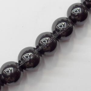 Magnetic Hematite Beads, Round, B Grade, 6mm, Hole:about 0.6mm, Sold per 16-Inch Strand