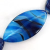Blue Agate Beads, Horse eye, 25x50mm, Hole:Approx 2mm, Sold per 15.7-inch Strand