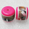 Resin Beasds,Lead-free, Cylinder Size:15x12.5mm, Sold by PC