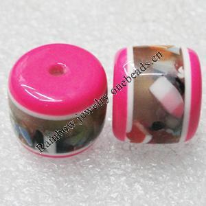Resin Beasds,Lead-free, Cylinder Size:15x12.5mm, Sold by PC