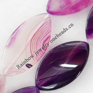 Purple Agate Beads, Horse eye, 25x50mm, Hole:Approx 2mm, Sold per 15.7-inch Strand