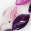 Purple Agate Beads, Horse eye, 25x50mm, Hole:Approx 2mm, Sold per 15.7-inch Strand