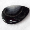 Black Agate Pendant, Teardrop, 35x45mm, Hole:Approx 1.5mm, Sold by PC
