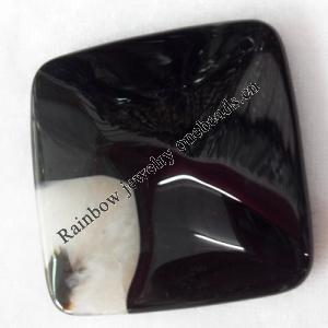 Black Agate Pendant, Diamond, 58mm, Hole:Approx 1.5mm, Sold by PC