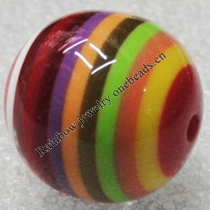 Resin Beasds,Lead-free, Round Size:20mm, Sold by PC