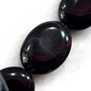 Black Agate Beads, Flat Oval, 27x37mm, Hole:Approx 2mm, Sold per 15.7-inch Strand