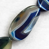 Agate Beads, Twist Flat Oval, 25x49mm, Hole:Approx 2mm, Sold per 15.7-inch Strand