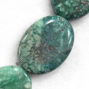 Agate Beads, Flat Oval, 25x34mm, Hole:Approx 2mm, Sold per 15.7-inch Strand