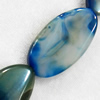 Agate Beads, Flat Oval, 21x41mm, Hole:Approx 2mm, Sold per 15.7-inch Strand