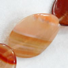 Agate Beads, Twist Flat Oval, 29x40mm, Hole:Approx 2mm, Sold per 15.7-inch Strand