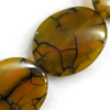 Agate Beads, Twist Flat Oval, 30x38mm, Hole:Approx 2mm, Sold per 15.7-inch Strand