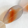 Agate Beads, Twist Flat Oval, 31x40mm, Hole:Approx 2mm, Sold per 15.7-inch Strand