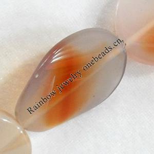 Agate Beads, Twist Flat Oval, 31x40mm, Hole:Approx 2mm, Sold per 15.7-inch Strand