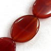 Agate Beads, Flat Oval, 26x35mm, Hole:Approx 2mm, Sold per 15.7-inch Strand
