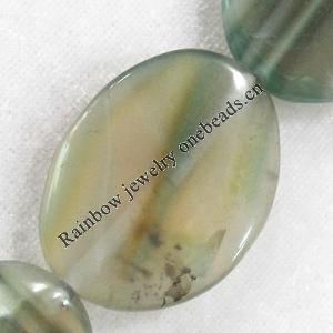 Agate Beads, Flat Oval, 30x39mm, Hole:Approx 2mm, Sold per 15.7-inch Strand