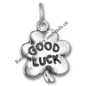 Zinc Alloy Charm/Pendant, Nickel-free and Lead-free, Height 16mm, Width 13.5mm, Sold by PC 