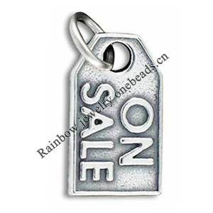 Zinc Alloy Charm/Pendant, Nickel-free and Lead-free, Height 16.5mm, Width 9.5mm, Sold by PC 